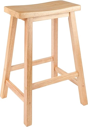 Winsome Satori Saddle Seat Counter Stool, for Kitchen, 24", Natural