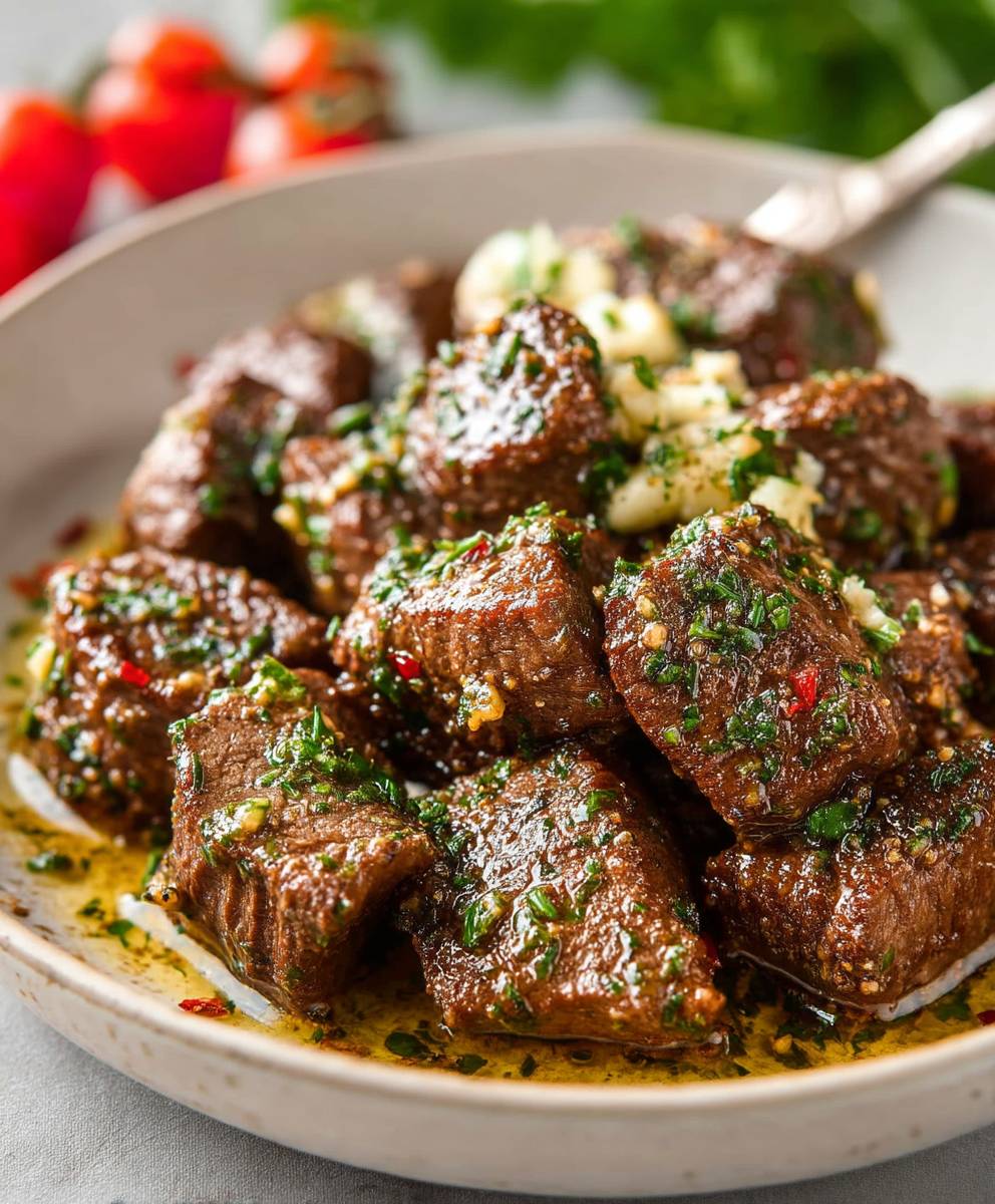 Air Fryer Garlic Butter Steak Bites | Juicy Quick Dinner Recipe