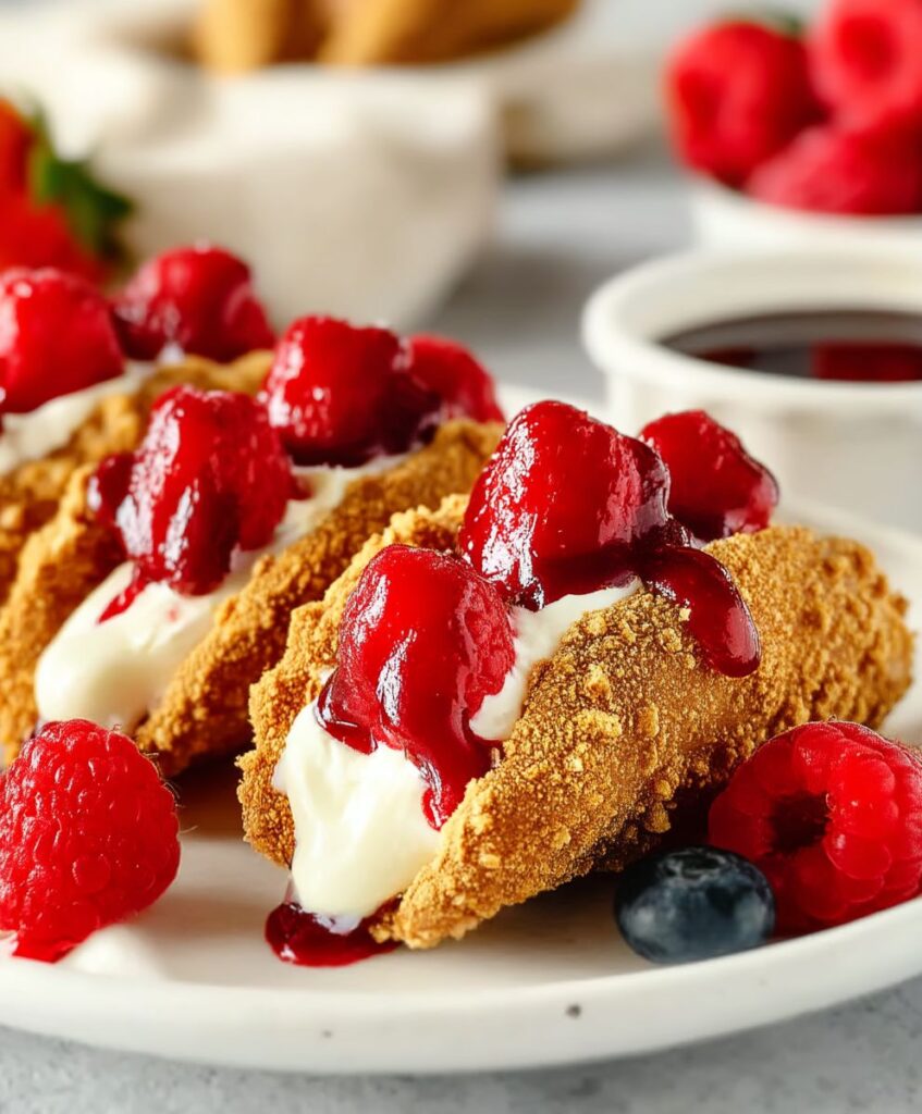 Berrylicious Cheesecake Tacos | Creamy Fruity Dessert Recipe
