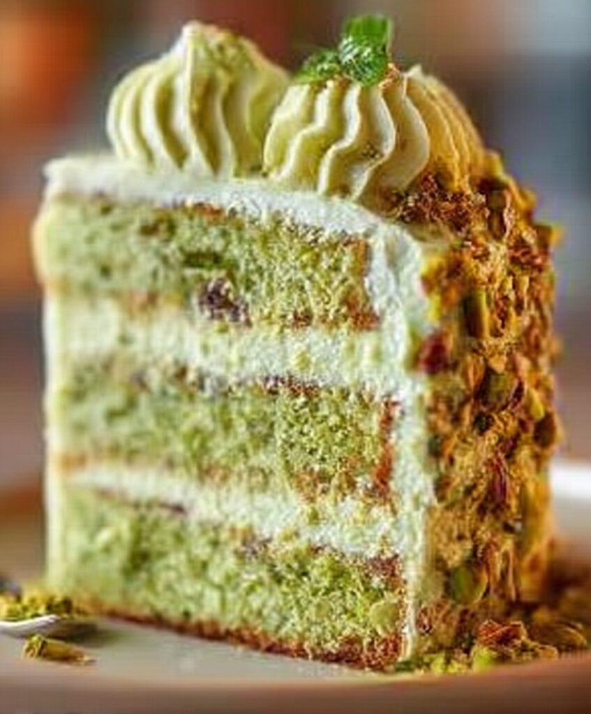Best Creamy Pistachio Layer Cake | Perfect for Beginner Bakers