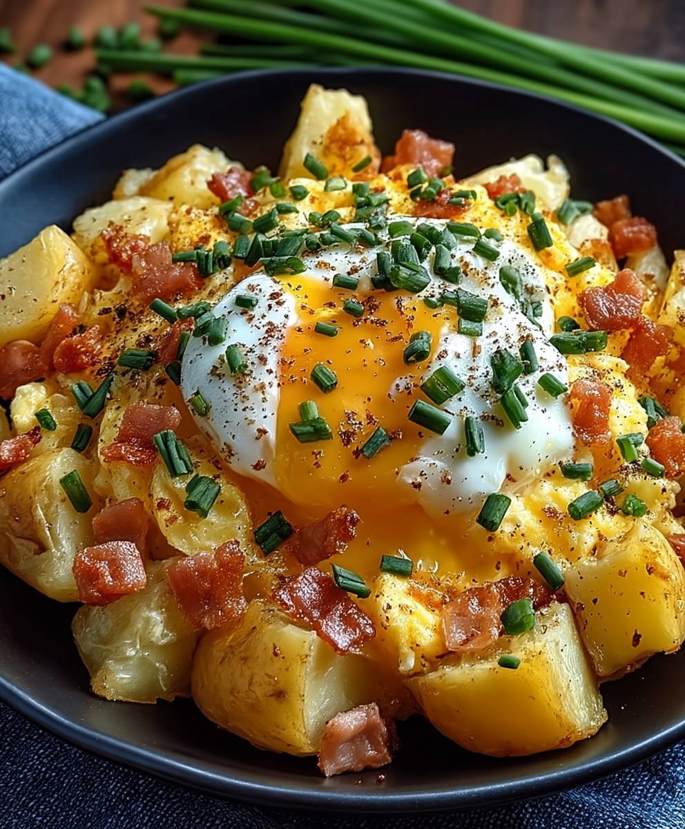 Cheesy Potato Egg Scramble | Easy Breakfast Skillet Recipe image 2