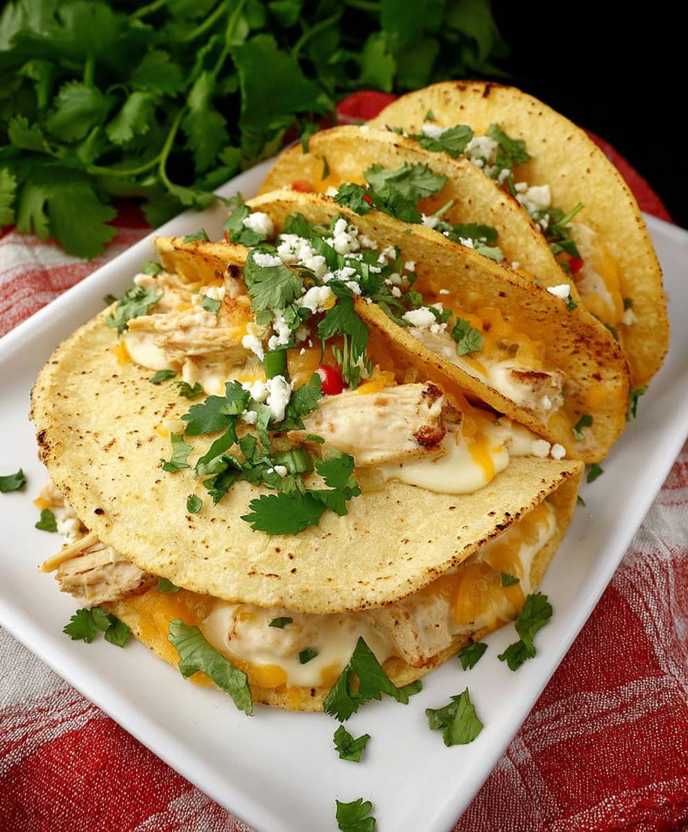 Corn Tortilla White Chicken Chili Tacos | Easy Homemade Dinner Recipe with Creamy Flavor image 2