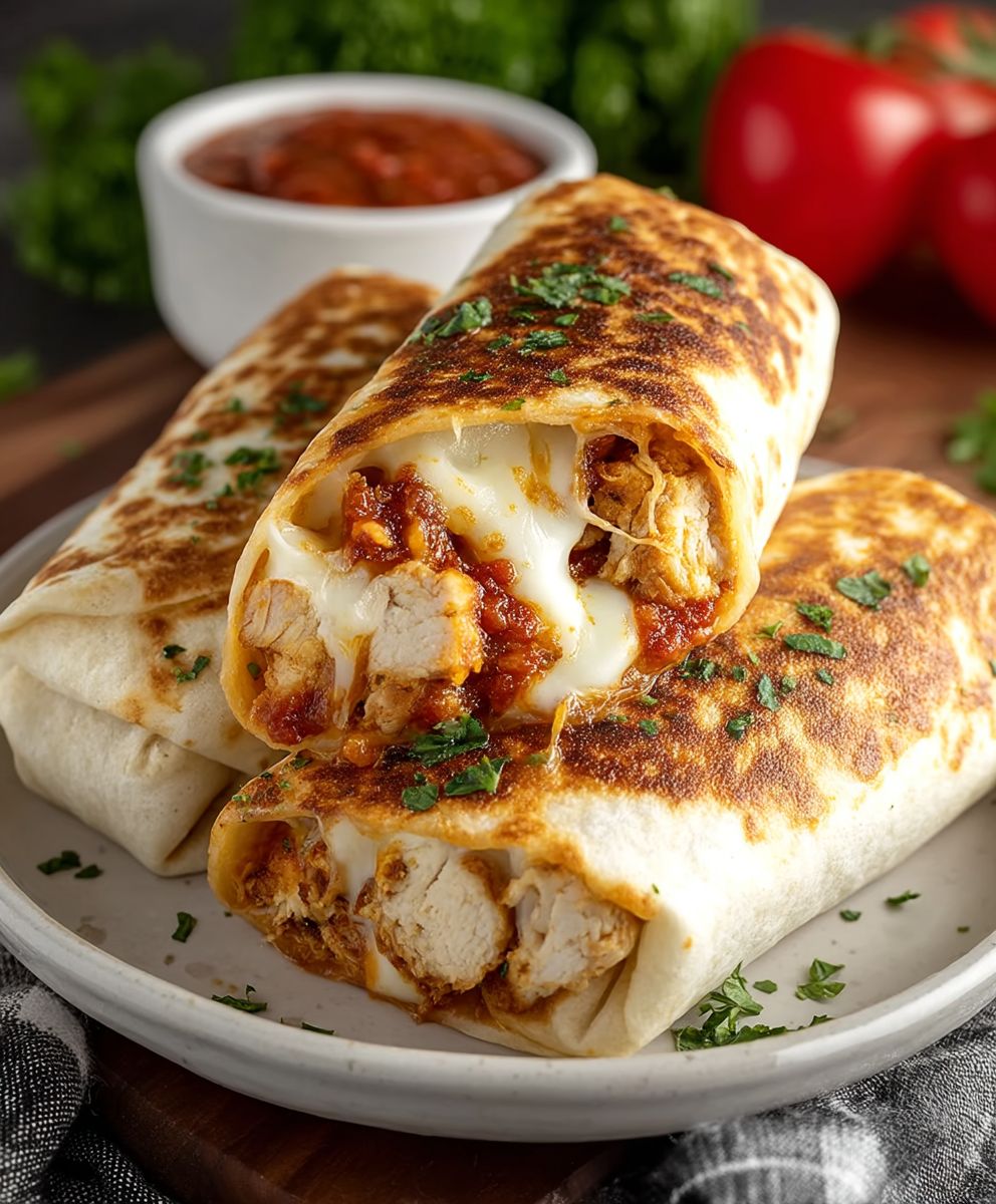 Crispy Air Fryer Chicken Mozzarella Wraps | Easy 20-Minute Dinner