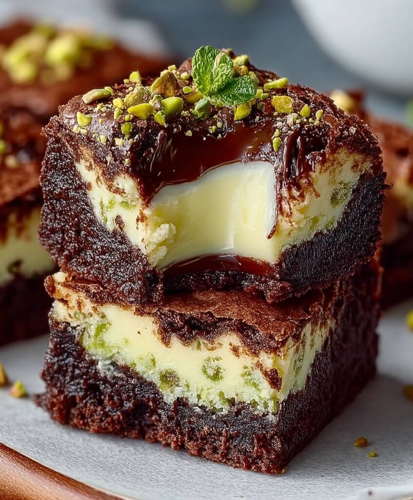 Decadent Pistachio Cheesecake Brownies – Rich & Fudgy Recipe