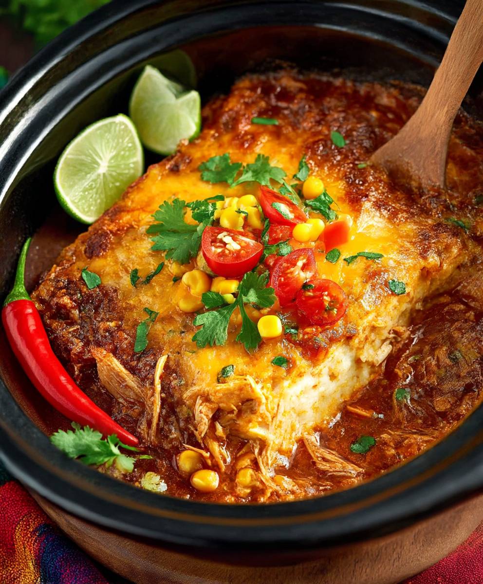 Easy and Delicious Crockpot Chicken Enchilada Casserole for Busy Nights