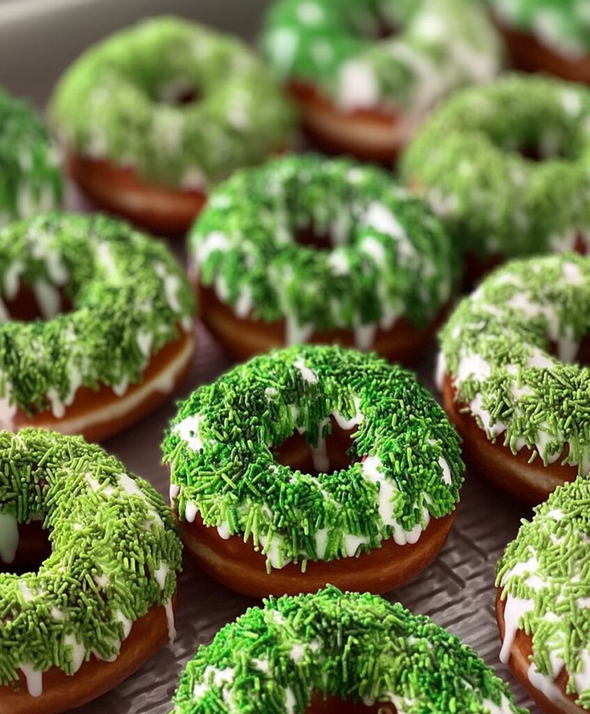 Green Sprinkled Donuts | Fun Festive Baked Treat