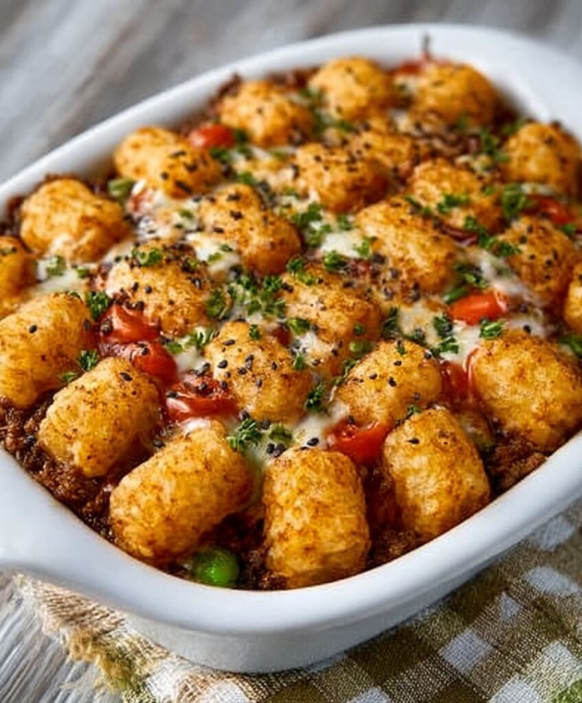 Hearty Vegan Tater Tot Casserole | Easy Breakfast Bake