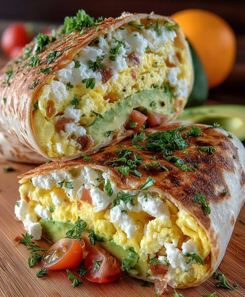High-Protein Breakfast Wrap with Cottage Cheese and Avocado