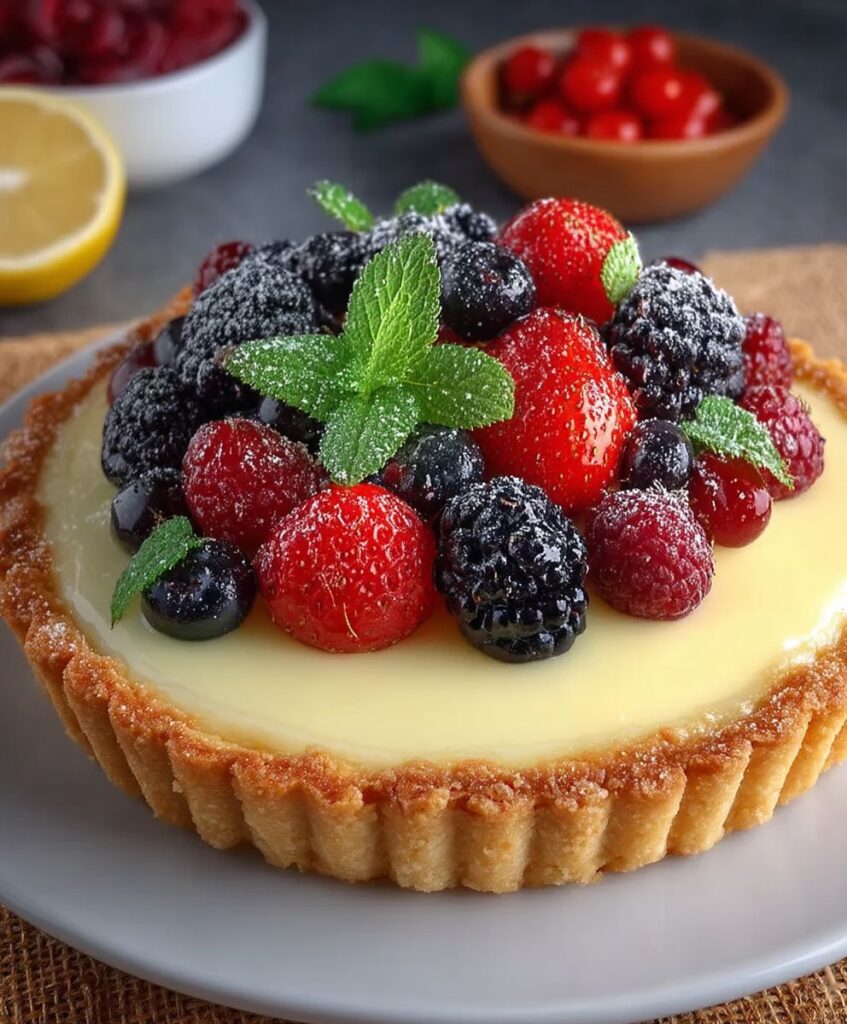 Homemade Vanilla Custard Fruit Tart | Classic Fresh Fruit Dessert