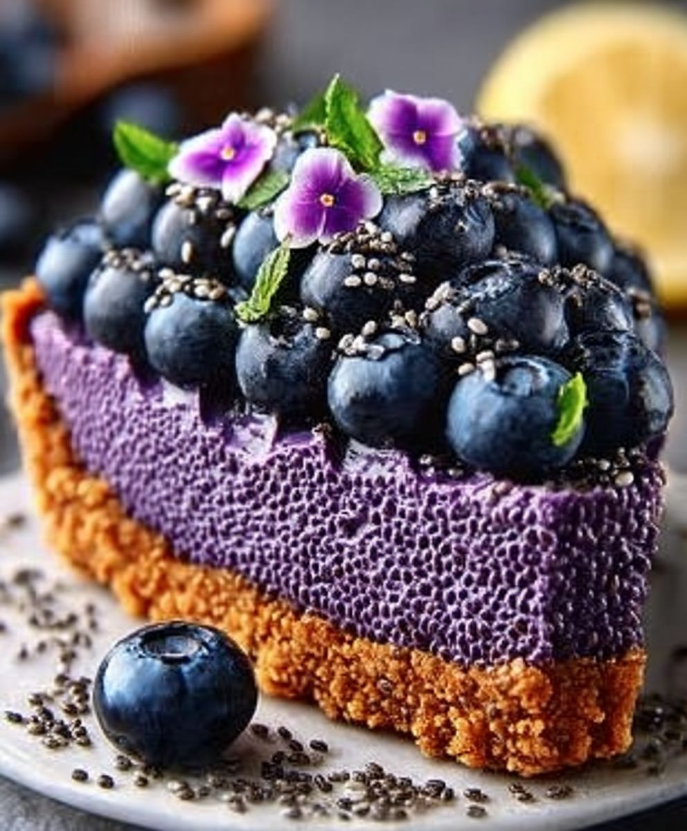 No-Bake Blueberry Chia Seed Pie: Fresh & Nutritious Delight image 2