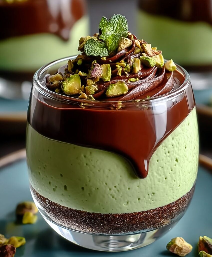Pistachio Mousse with Chocolate Ganache – Elegant Creamy Dessert