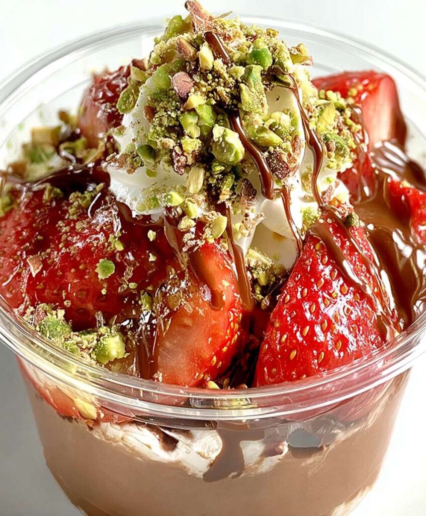 Rich & Creamy Dubai Chocolate Strawberry Cup – Viral Dessert Recipe
