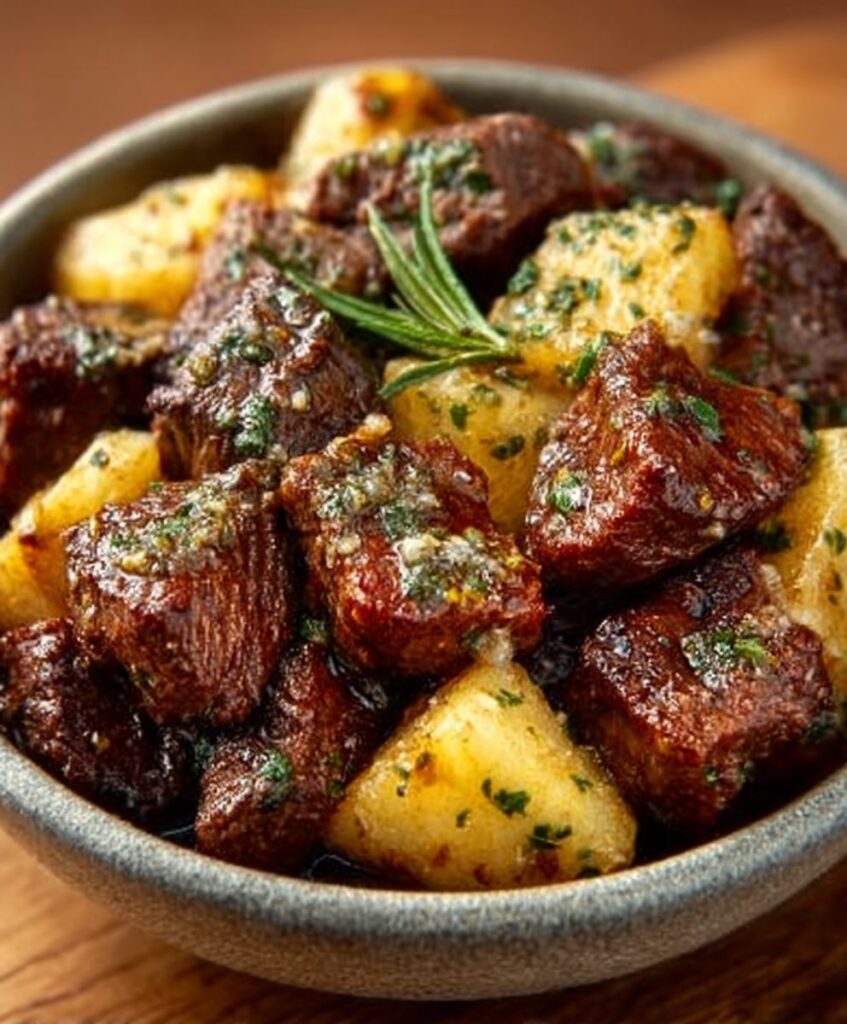 Slow Cooker Garlic Butter Beef Bites – High Protein Easy Dinner