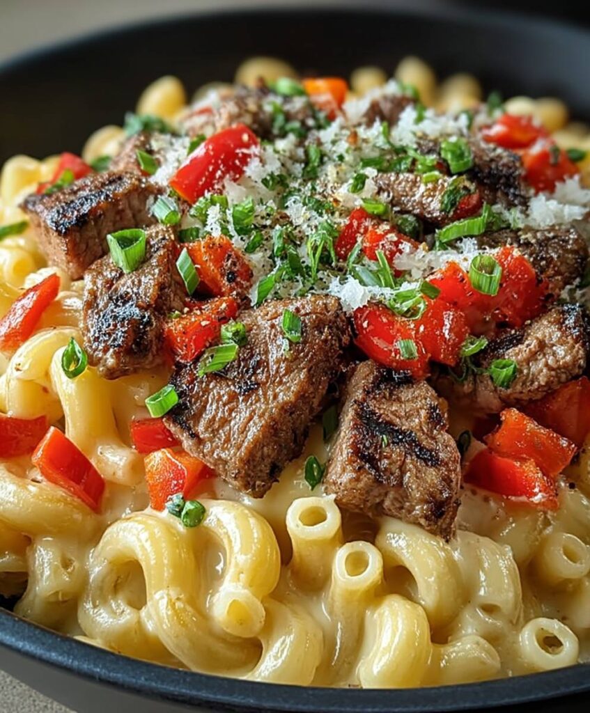 Steak & Pepper Jack Queso Mac