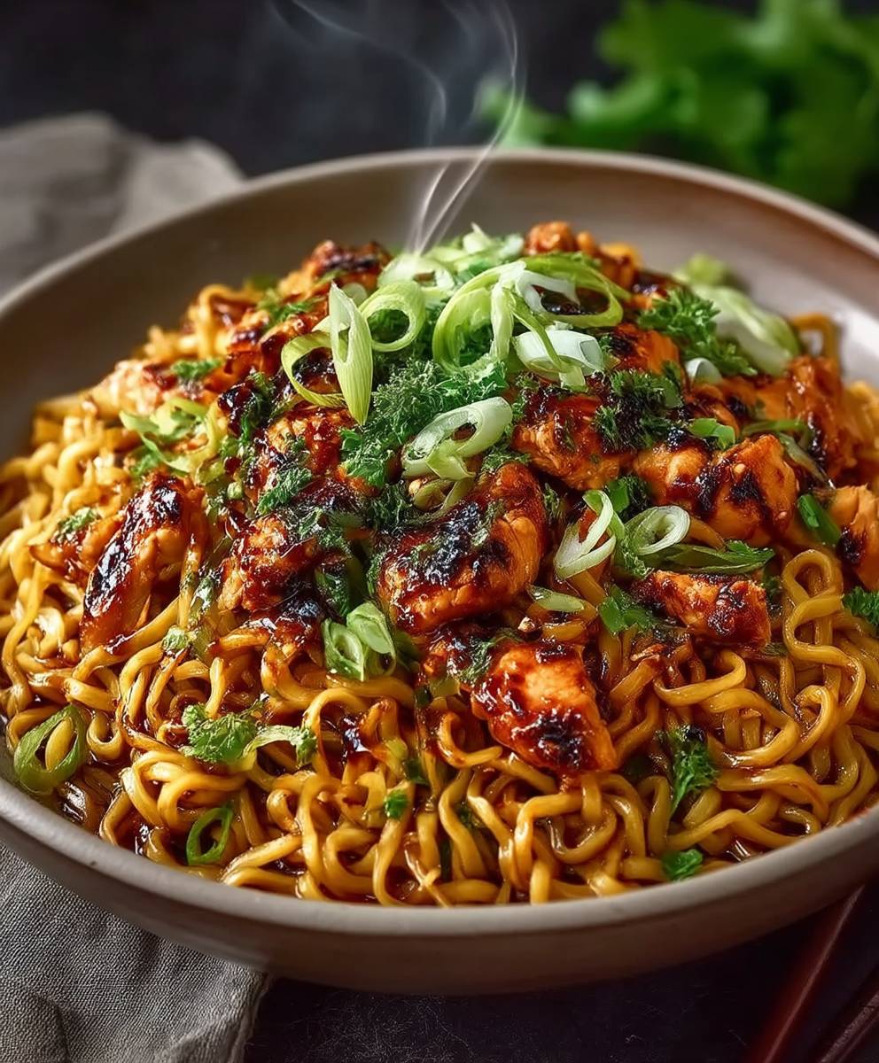 Sticky Garlic Chicken Noodles