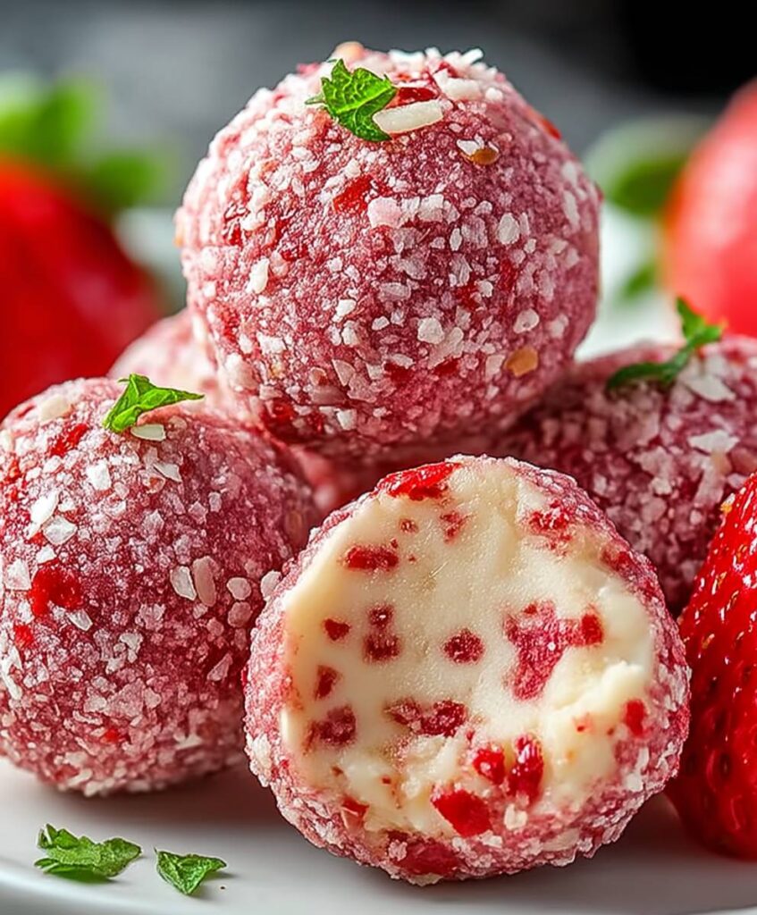 Strawberry Cheesecake Protein Balls