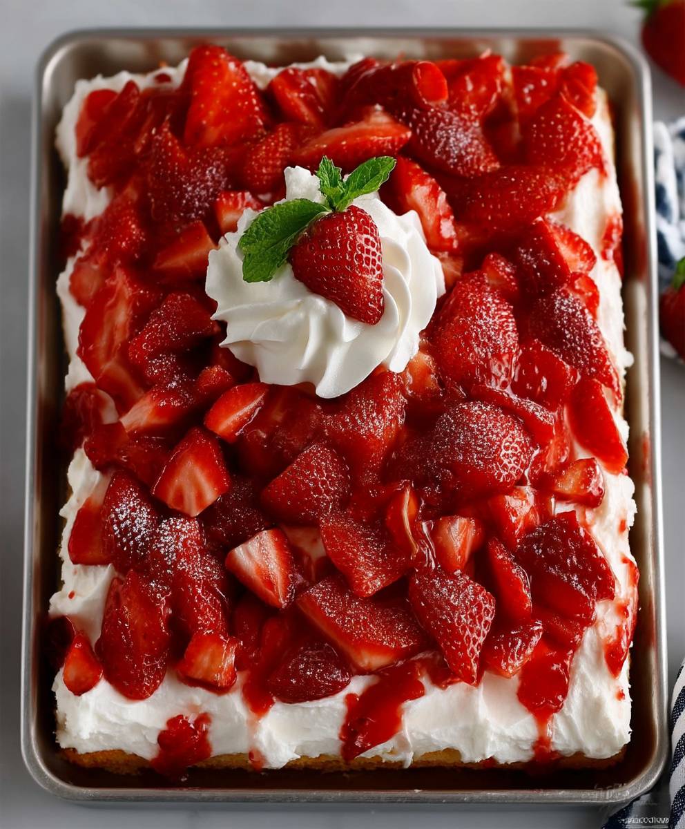 Strawberry Shortcake Sheet Cake – Easy Crowd-Pleasing Dessert