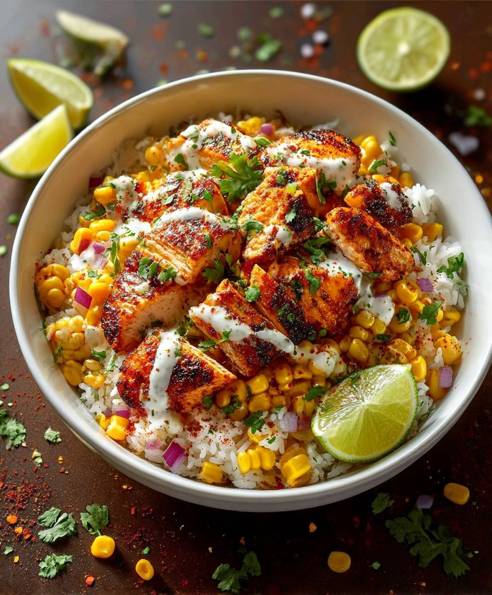 Street Corn Chicken Rice Bowl