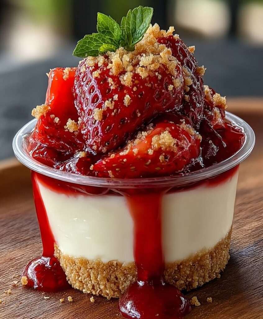 Sweet No-Bake Strawberry Cheesecake Cups – Easy Dessert Recipe