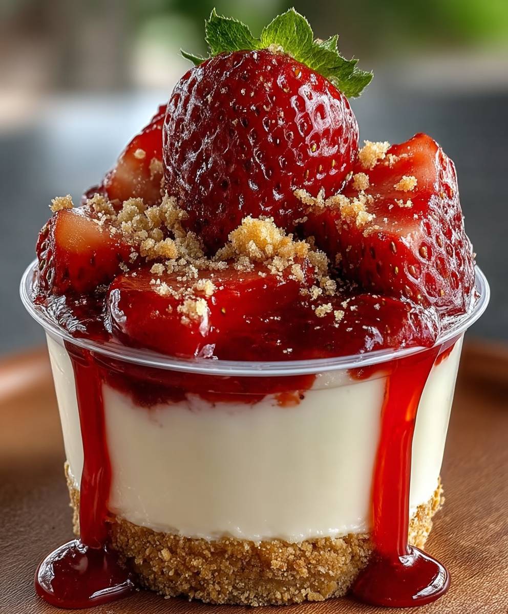 Sweet No-Bake Strawberry Cheesecake Cups – Easy Dessert Recipe image 2
