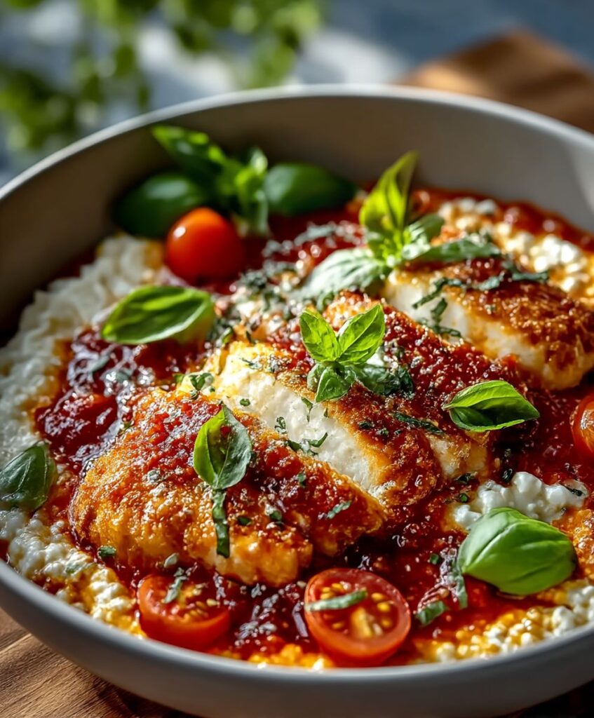 Cottage Cheese Chicken Parm Bowl