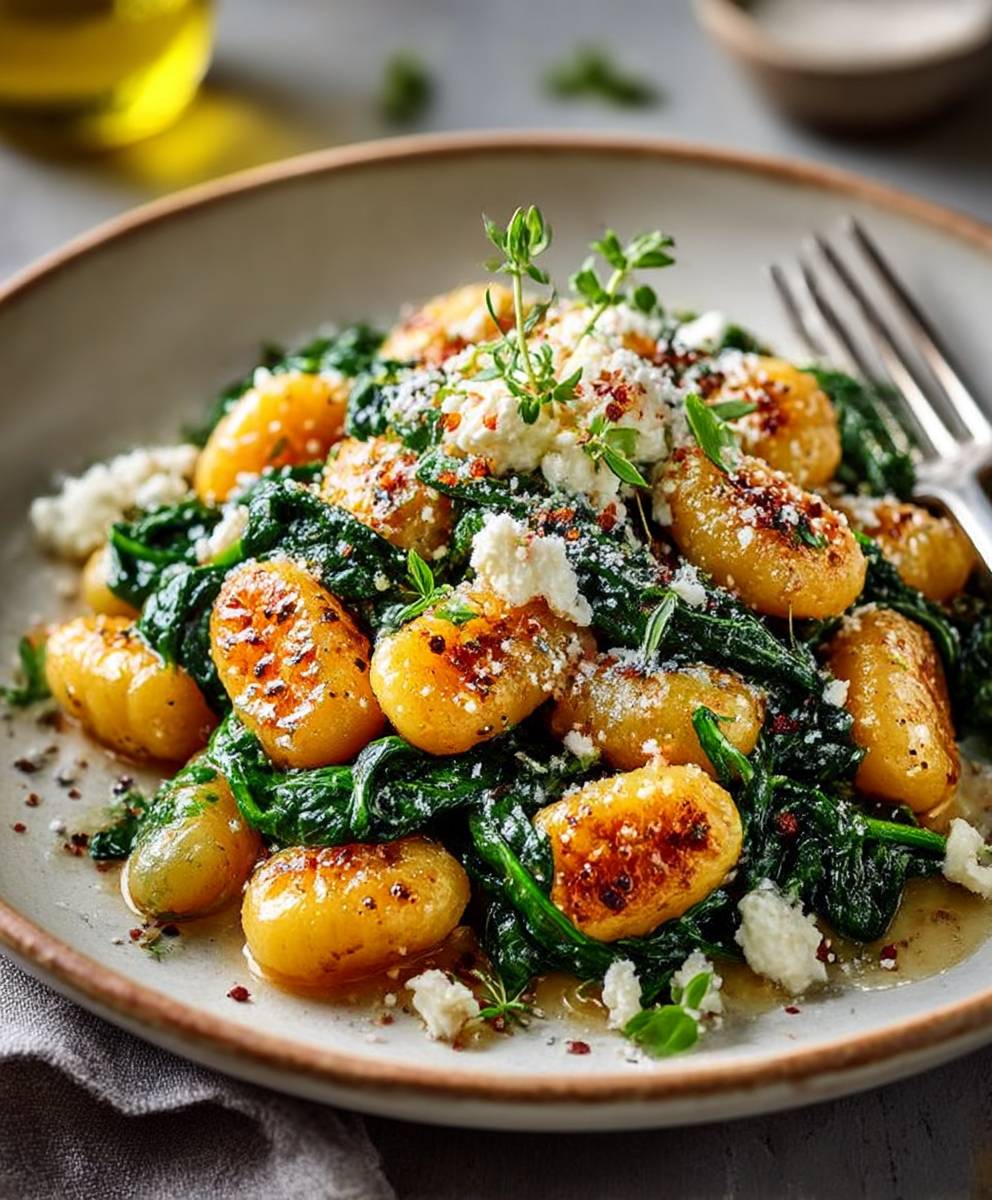 Creamy Gnocchi with Spinach and Feta – Healthy Dinner Recipe image 2