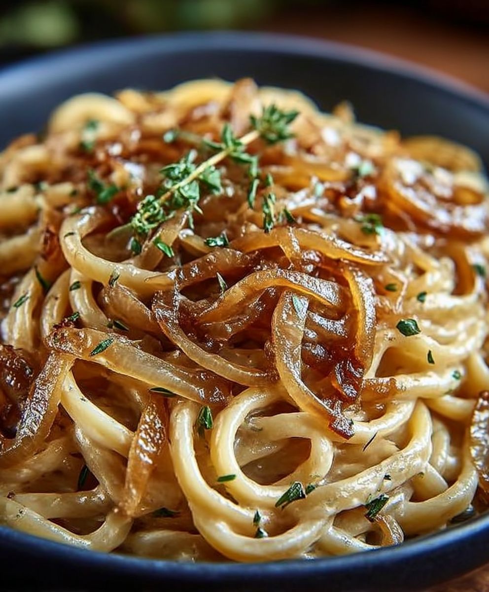 Creamy Vegan Caramelized Onion Pasta Recipe image 2