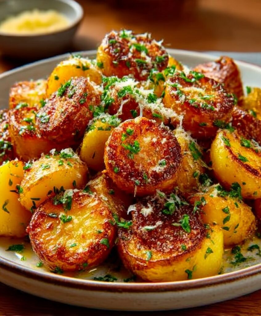 Crispy Garlic Parmesan Roasted Potatoes – The Perfect Easy Side Dish