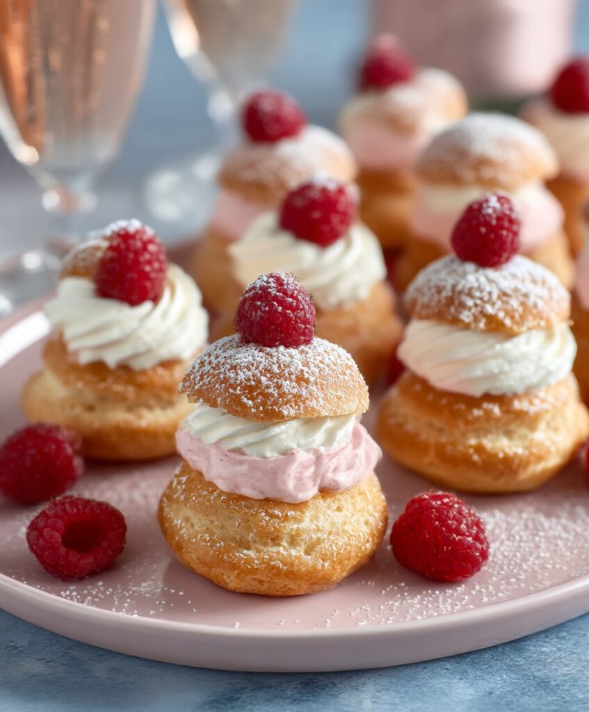 Raspberry Cream Puffs