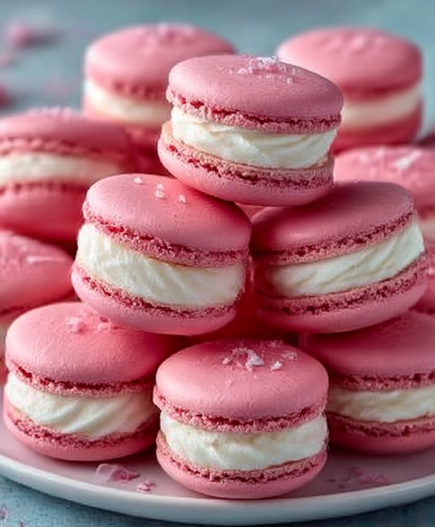 Strawberry Macaron Shells | Pink Valentine’s Day Baking Idea